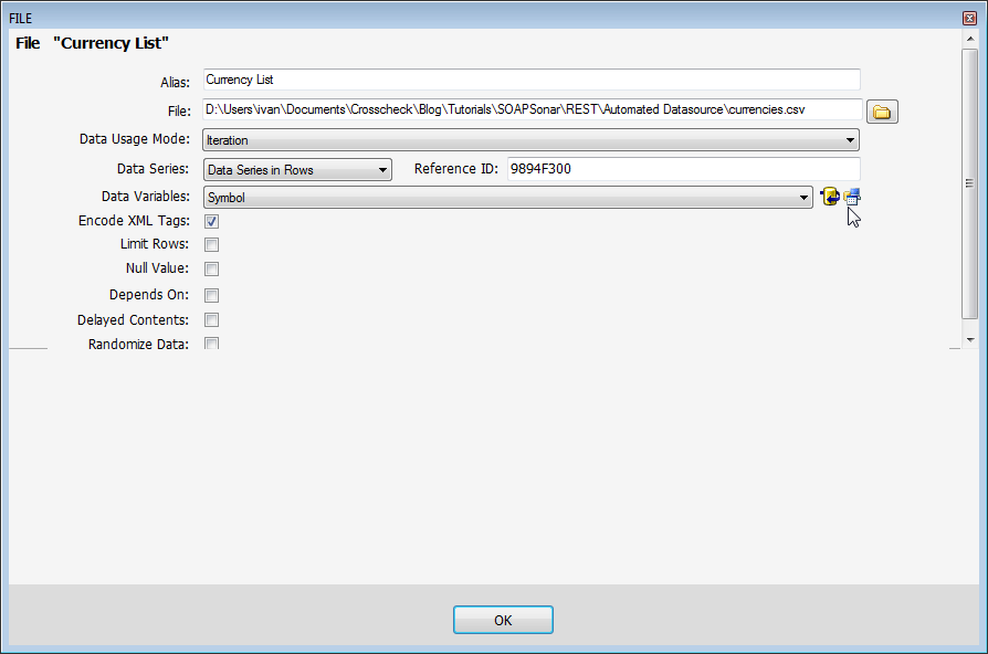 4 Data Source settings